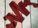 Stretch Lace 2.25" Double Galloon - Maroon Available Now
