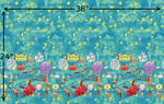 Balloons Border Print small scale (22"x38") - (Choose Fabric Base)  Available Now