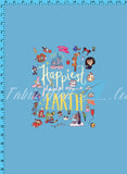 Blue Park Doodle Panel Cotton Spandex Jersey Knit (sizes available) Available Now